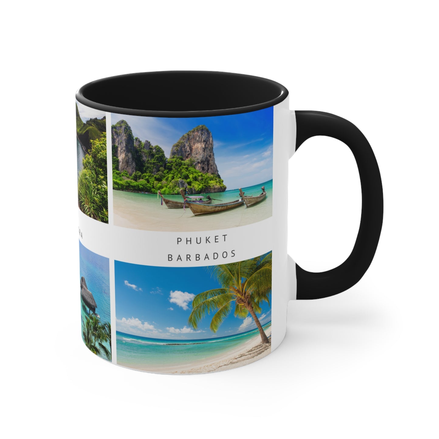 Love the beach? This Travel Accent Coffee Mug is a part of a Travel Series for you to choose from. 11oz. Great as a gift or get one to enjoy yourself.