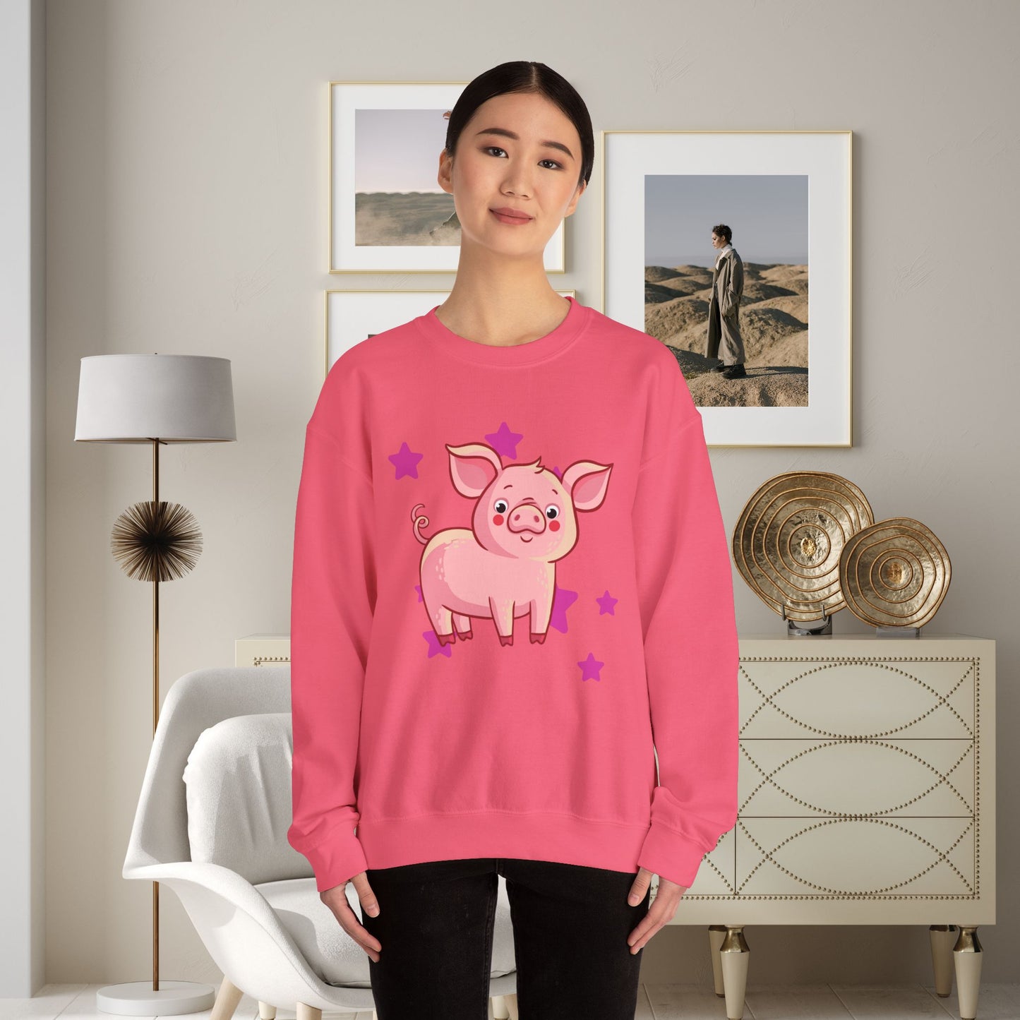 Brighten up your day with this star studded piggy design! Give the gift of this Unisex Heavy Blend™ Crewneck Sweatshirt or get one for yourself.