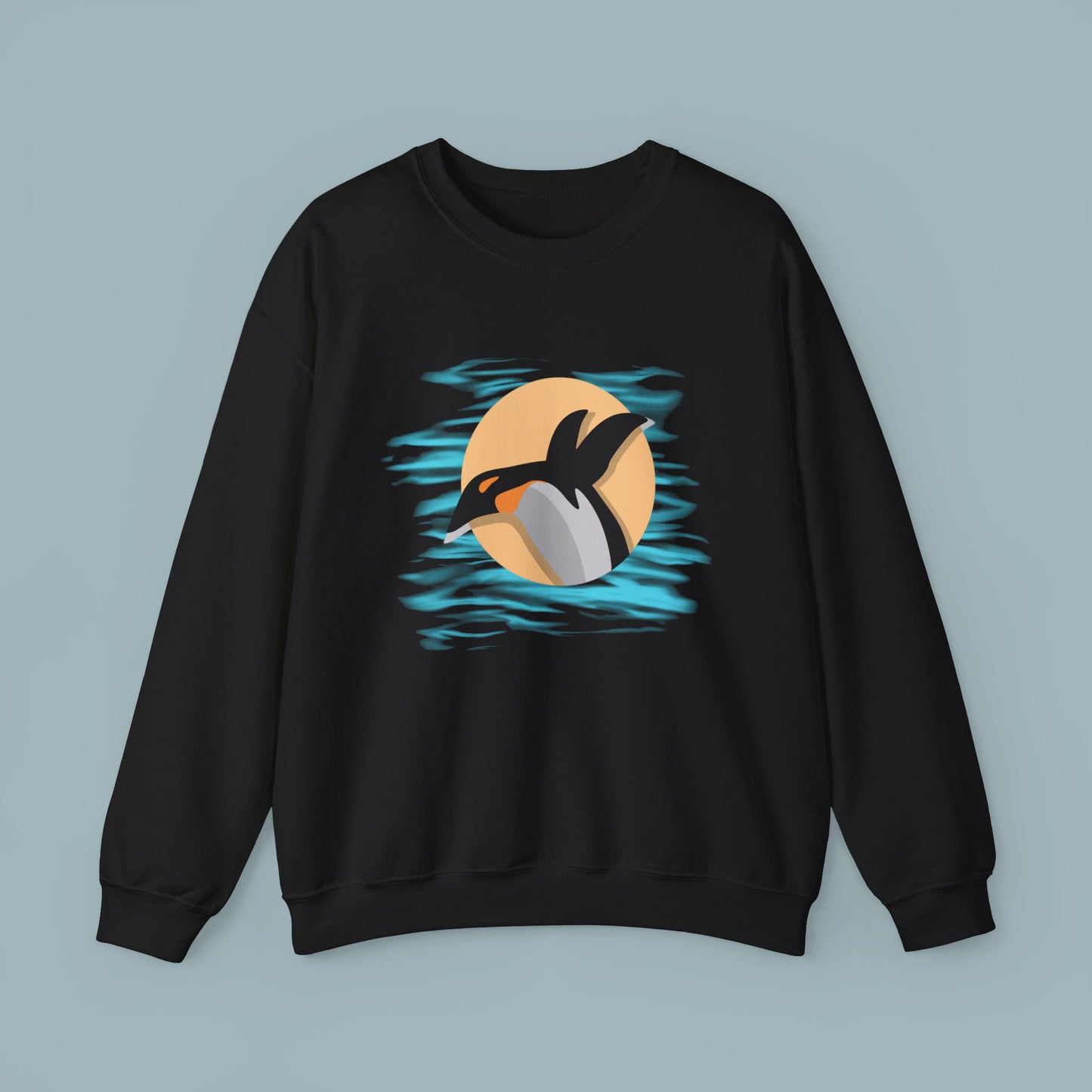 Colorful and playful penguin retro design. Give the gift of this Unisex Heavy Blend™ Crewneck Sweatshirt or get one for yourself.