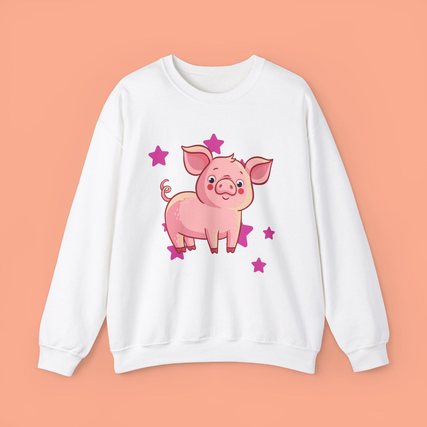 Brighten up your day with this star studded piggy design! Give the gift of this Unisex Heavy Blend™ Crewneck Sweatshirt or get one for yourself.