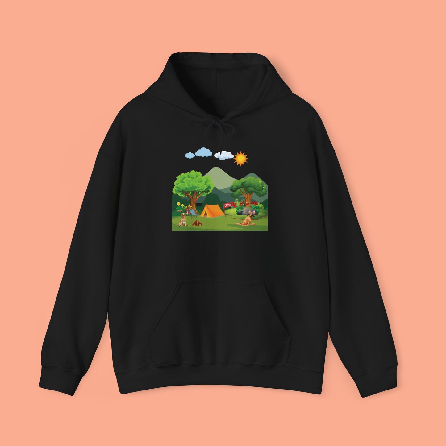 Fun Mountain Camping with the Doggies Unisex Hoodie