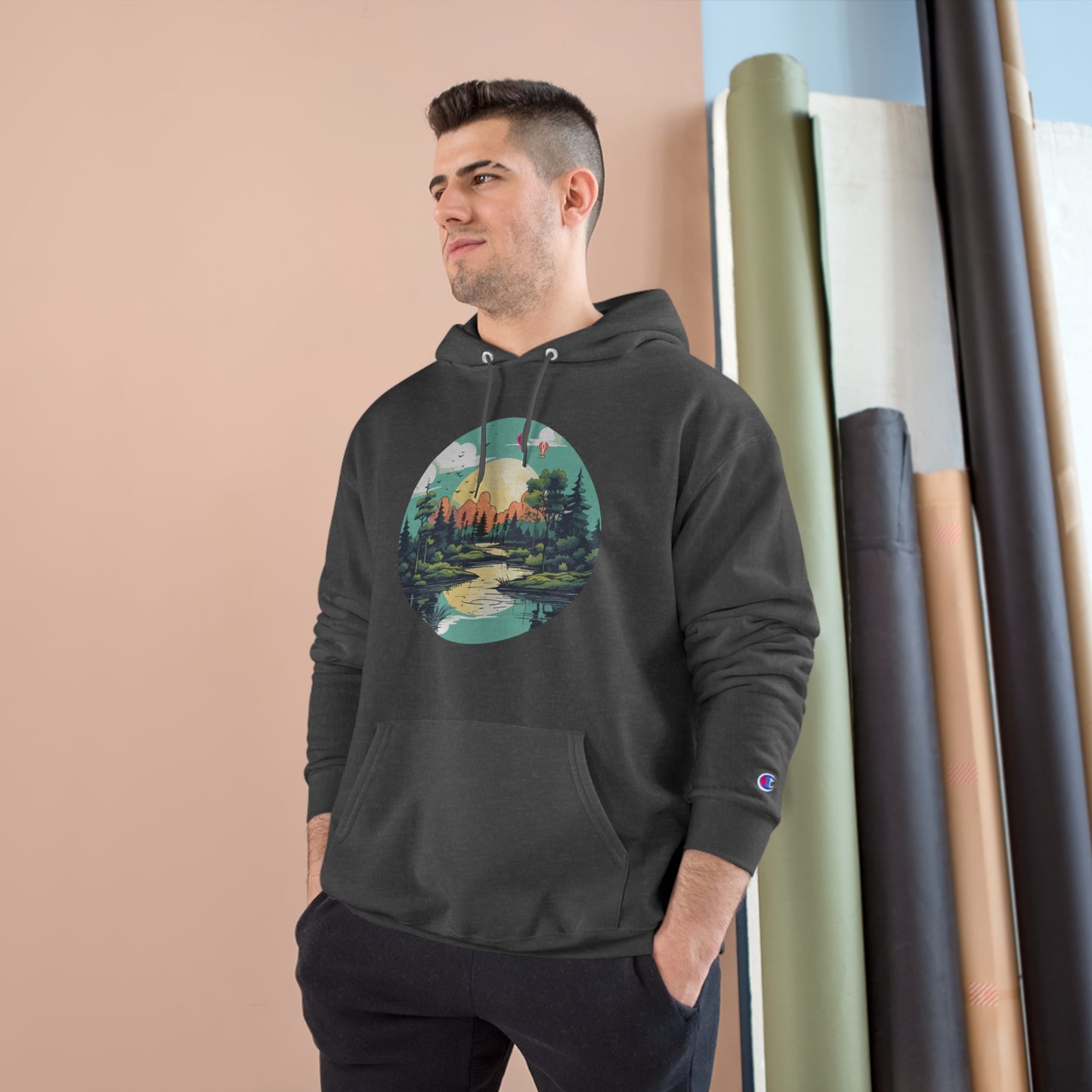 Nature is calling on this great outdoors design made for a very comfortable Champion Hoodie.