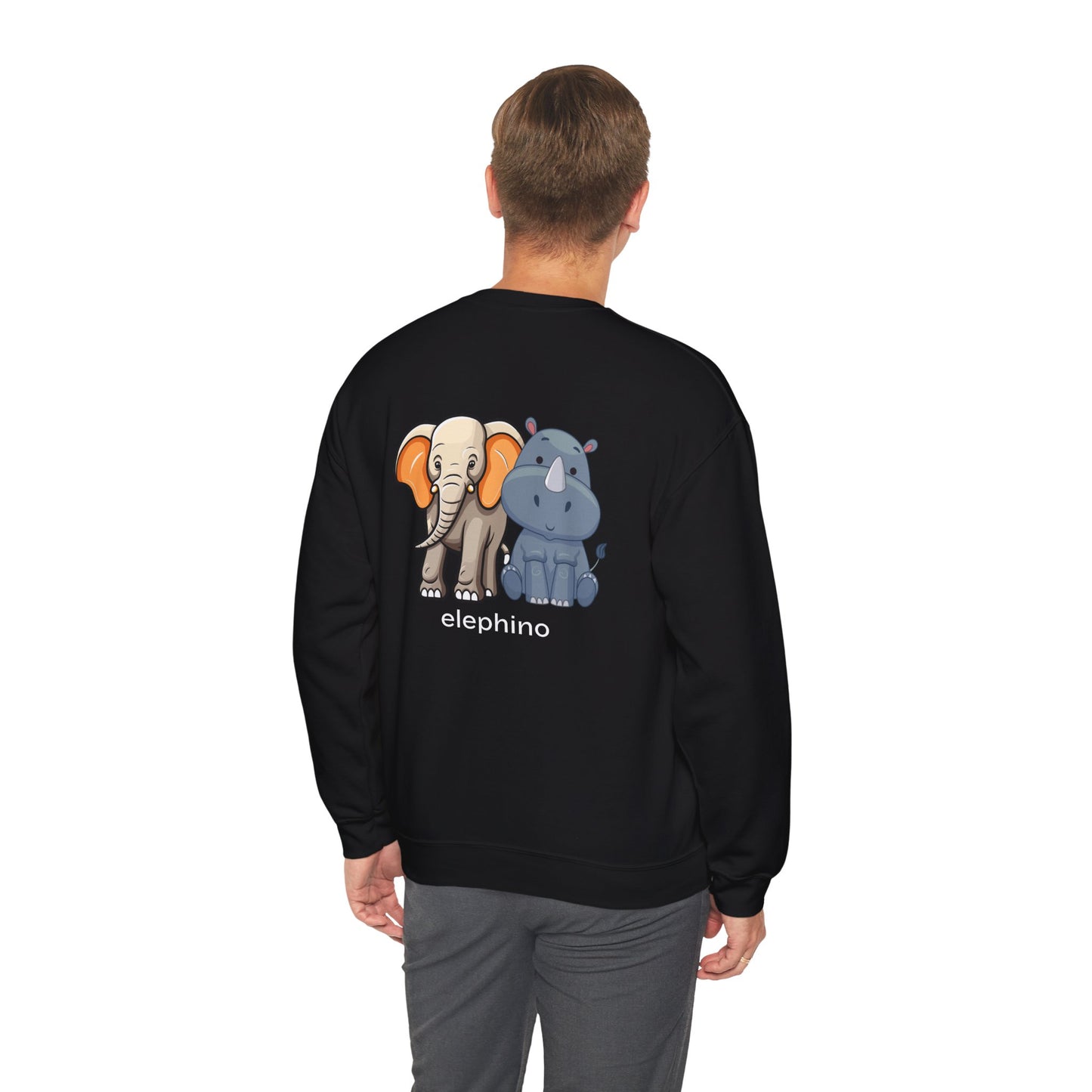 Funny Wildlife Elephino Crewneck Sweatshirt