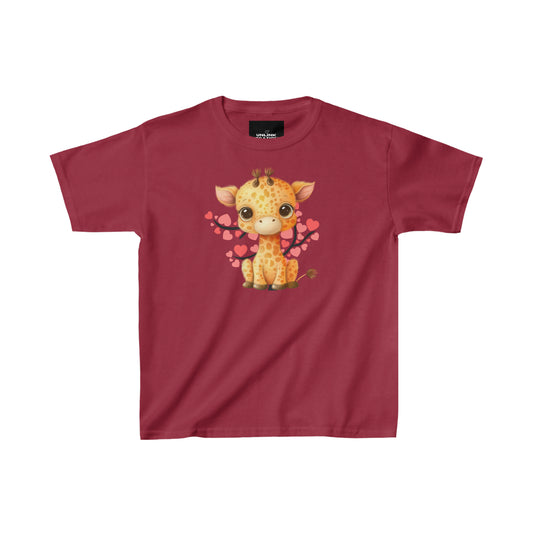 Love filled baby giraffe on this Kids Heavy Cotton™ Tee