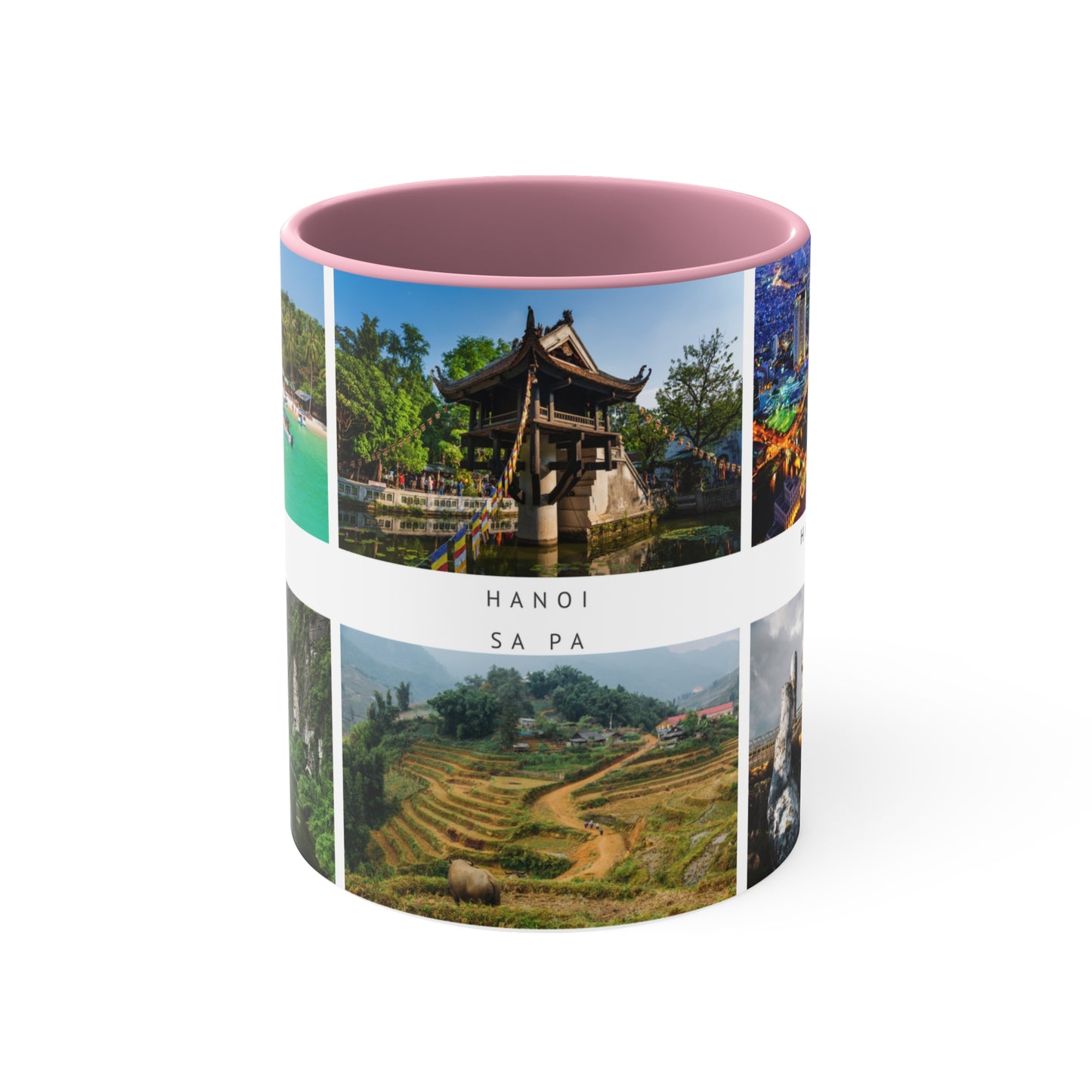 Vietnam! This Travel Accent Coffee Mug is a part of a Travel Series for you to choose from. 11oz. Great as a gift or get one to enjoy yourself.