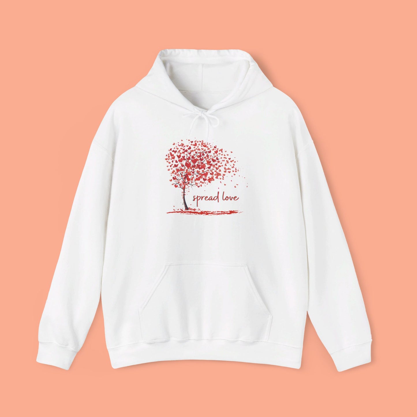 Spread love is the message on this heart filled tree designed Unisex Heavy Blend™ Hooded Sweatshirt