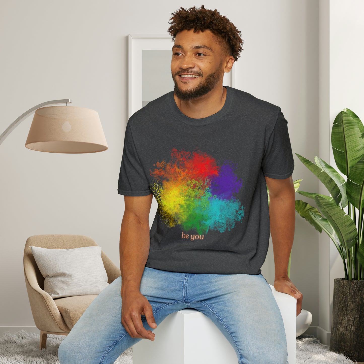 We are all unique and society is better when we honor each other including our differences. “be you” because you are beautiful the way you are. This is a Unisex Softstyle T-Shirt.