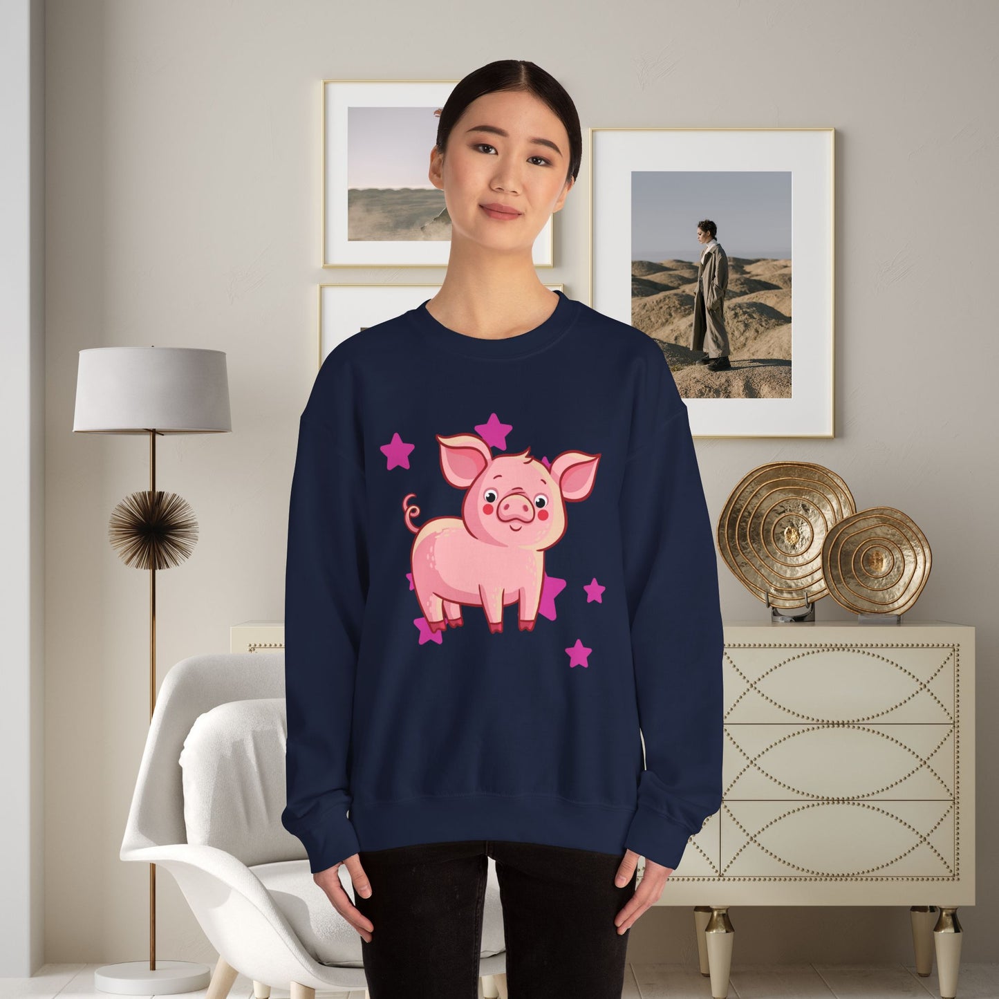 Brighten up your day with this star studded piggy design! Give the gift of this Unisex Heavy Blend™ Crewneck Sweatshirt or get one for yourself.