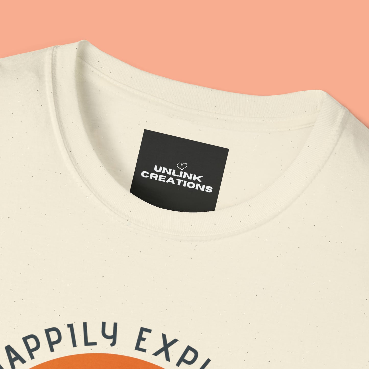 “LIVE HAPPILY EXPLORE MORE” message on this mountain sports inspired Unisex Softstyle T-Shirt.