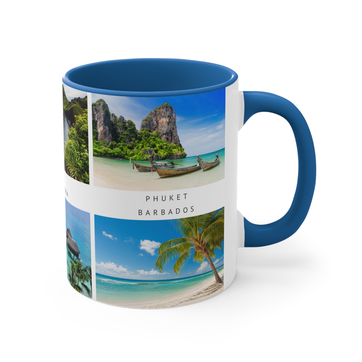 Love the beach? This Travel Accent Coffee Mug is a part of a Travel Series for you to choose from. 11oz. Great as a gift or get one to enjoy yourself.