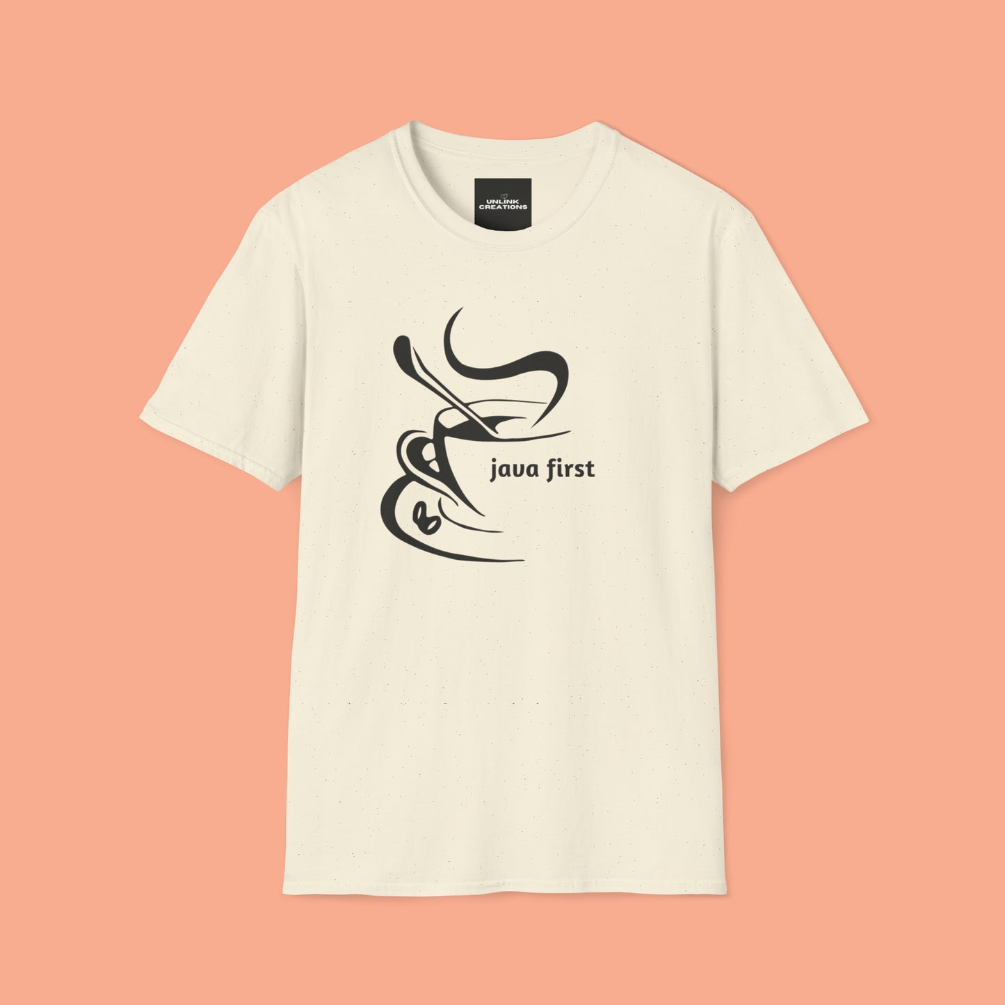 A simple and elegant design for that “java first” on this Unisex Softstyle T-Shirt design.