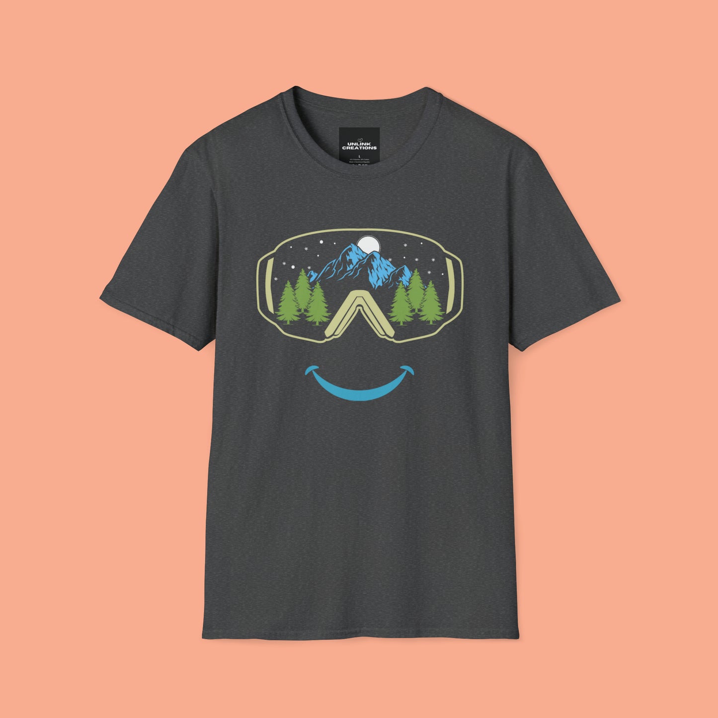 Mountain happy is the message on this Unisex Softstyle T-Shirt.