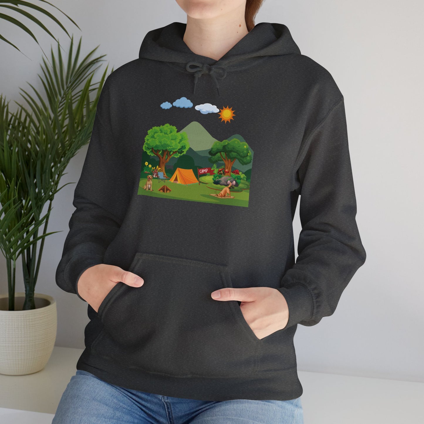 Fun Mountain Camping with the Doggies Unisex Hoodie