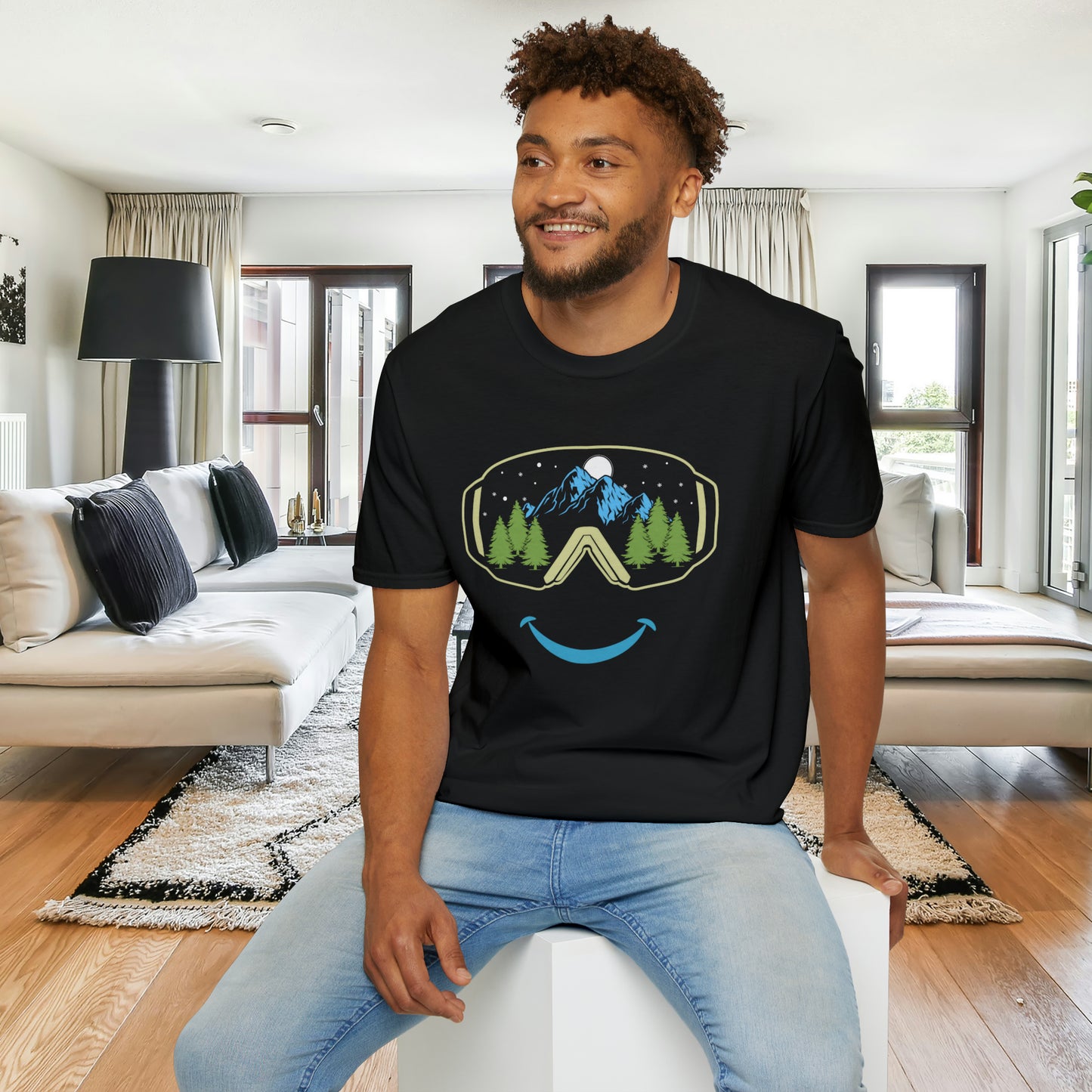 Mountain happy is the message on this Unisex Softstyle T-Shirt.