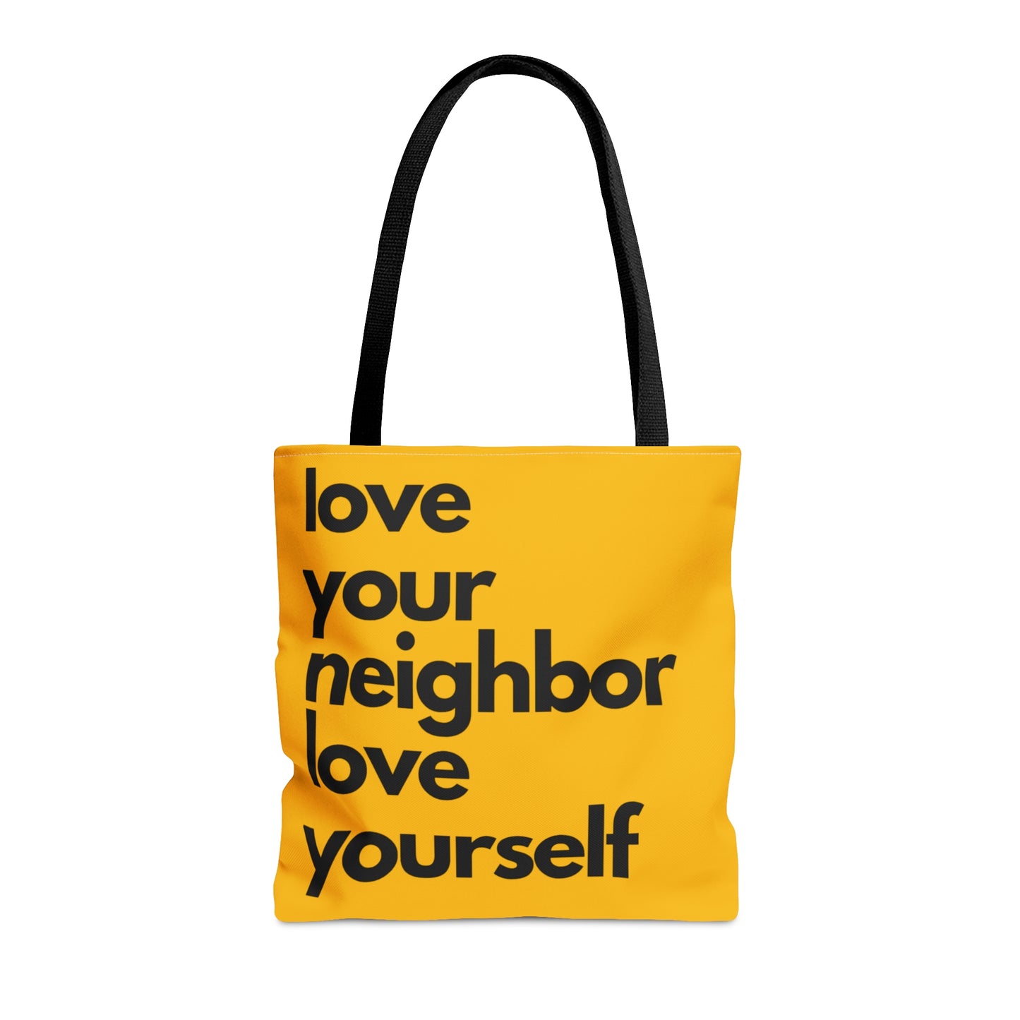 Inspiring and powerful message of love on both sides of this tote bag. Come in 3 sizes to meet your needs.