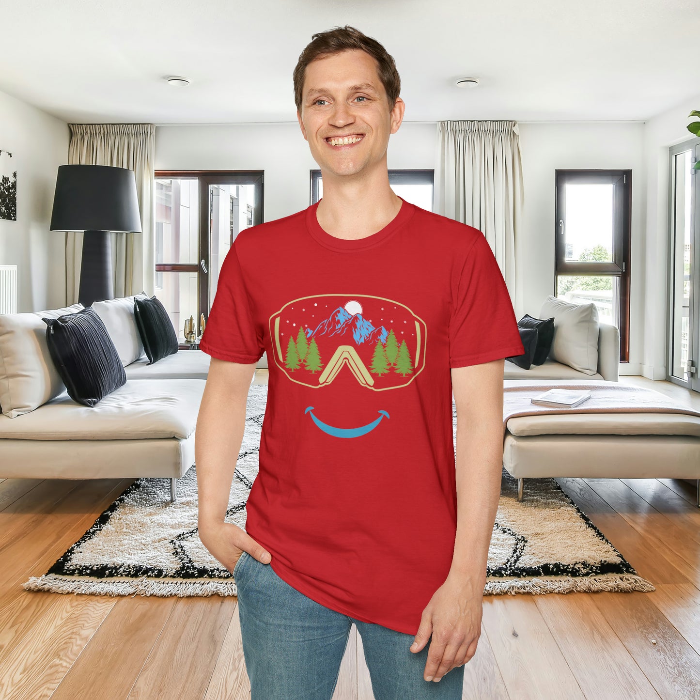 Mountain happy is the message on this Unisex Softstyle T-Shirt.