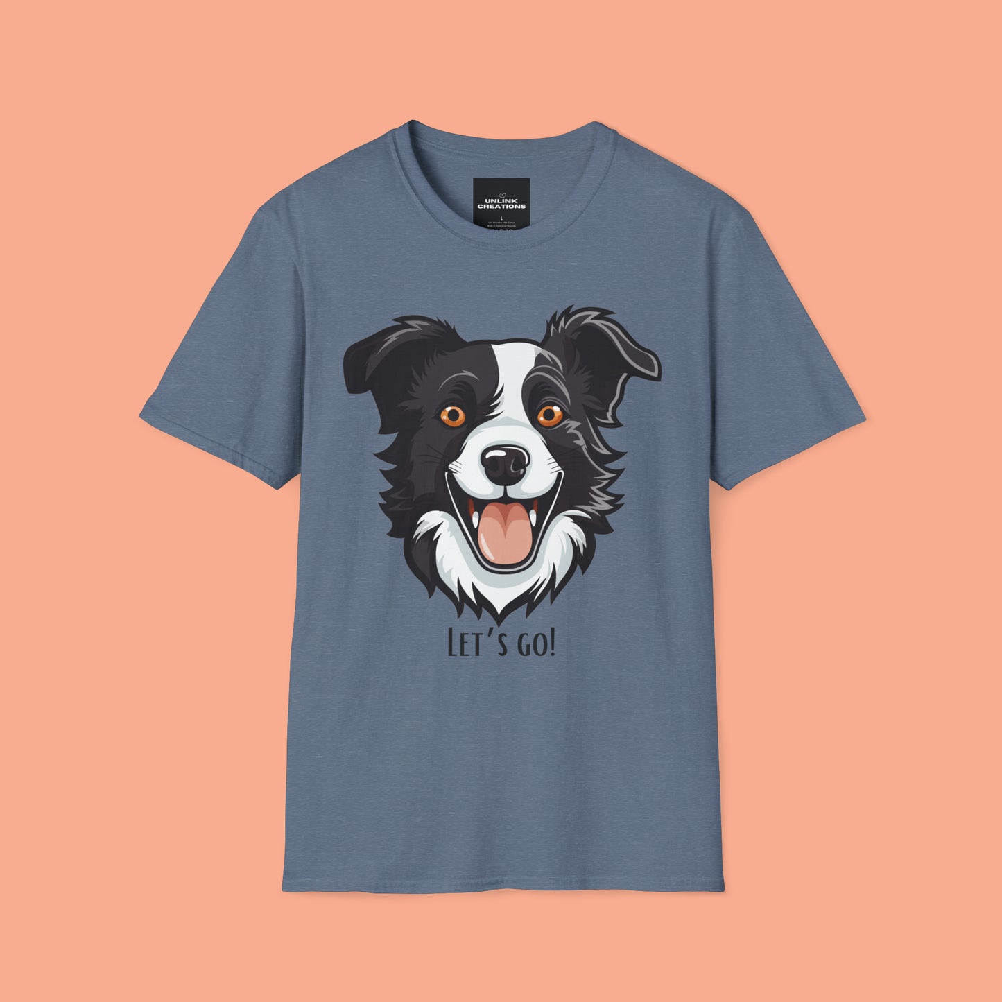 Dog lovers know that look of anticipation and excitement from their dog before a walk, hike or anything fun! This is a Unisex Softstyle T-Shirt.