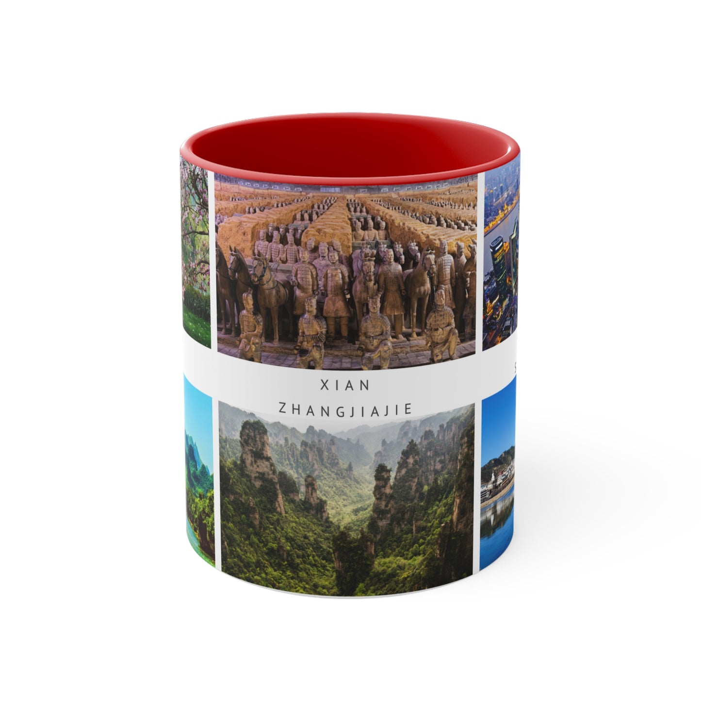 China! This Travel Accent Coffee Mug is a part of a Travel Series for you to choose from. 11oz. Great as a gift or get one to enjoy yourself.