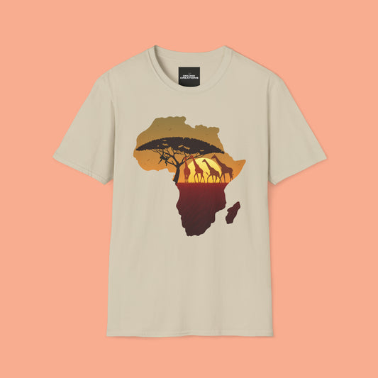 Love Africa? There’s so much to love! Natural beauty, history and peoples inspire the design on this Unisex Softstyle T-Shirt. And yes, giraffes are fantastic too!