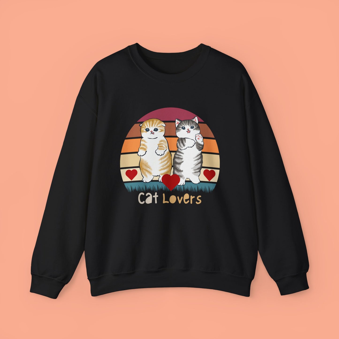 Beautiful retro design for all the Cat Lovers out there in a Unisex Heavy Blend™ Crewneck Sweatshirt.