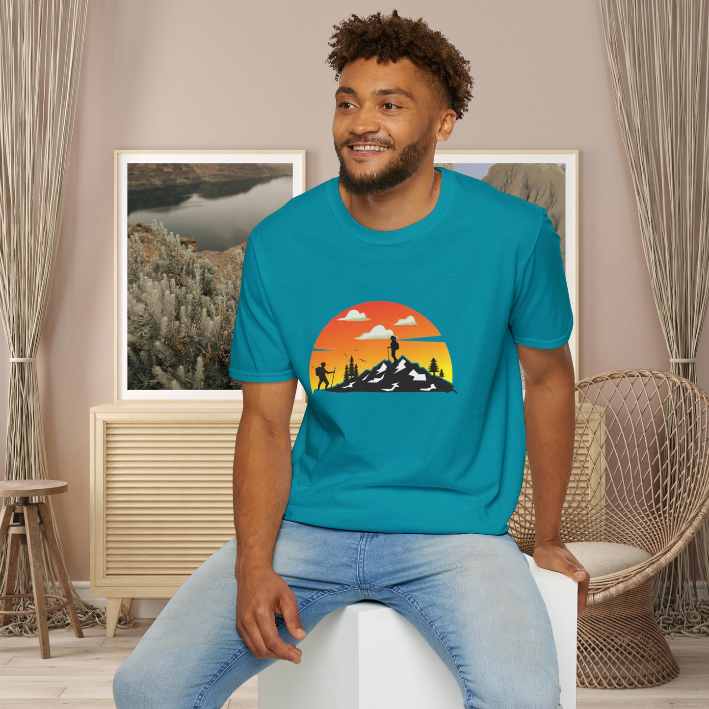 Great shirt for that hiker who just loves to be outdoors to climb mountains or be one with nature on this Unisex Softstyle T-Shirt.