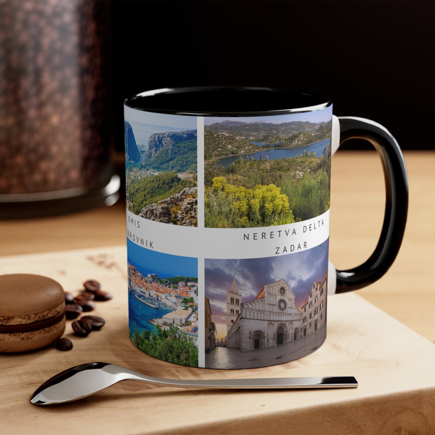 Croatia! This Travel Accent Coffee Mug is a part of a Travel Series for you to choose from. 11oz. Great as a gift or get one to enjoy yourself.