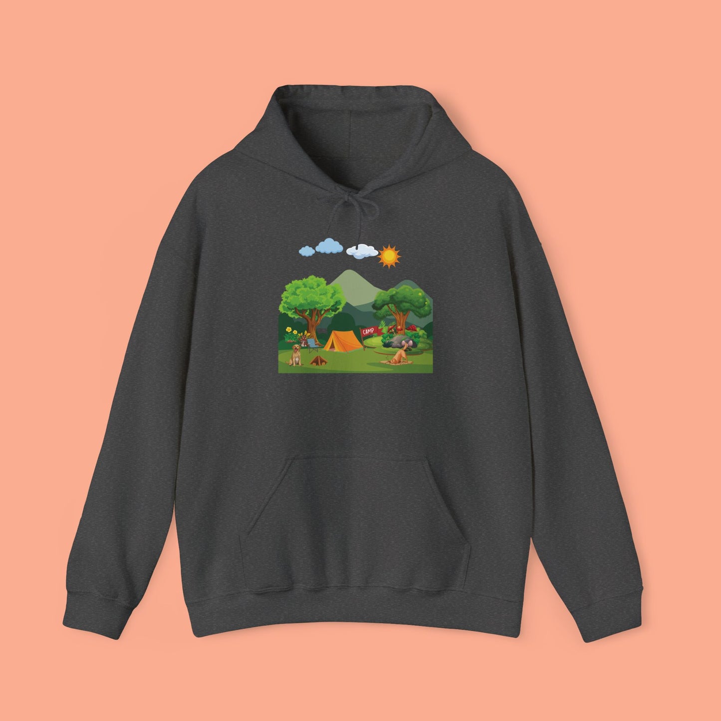 Fun Mountain Camping with the Doggies Unisex Hoodie