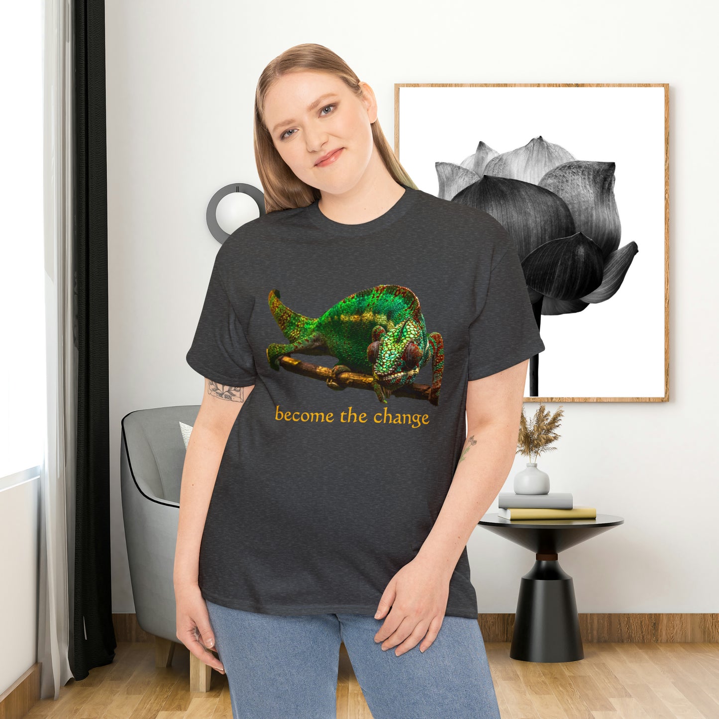 Want change? Don’t wait! “become the change" Unisex Heavy Cotton Tee makes for a great gift or get one to enjoy yourself. Change can be very good indeed!