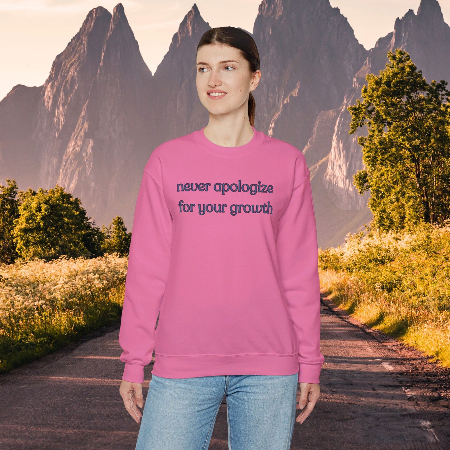 A sage message of “never apologize for your growth”. Give the gift of this Unisex Heavy Blend™ Crewneck Sweatshirt or get one for yourself.