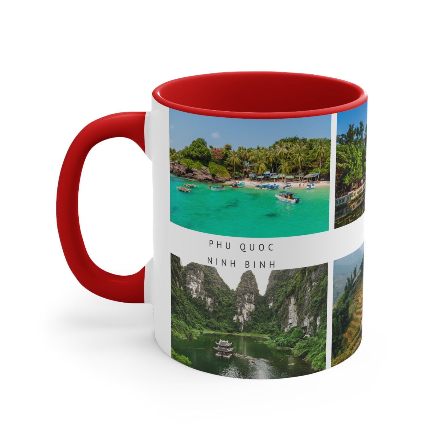 Vietnam! This Travel Accent Coffee Mug is a part of a Travel Series for you to choose from. 11oz. Great as a gift or get one to enjoy yourself.