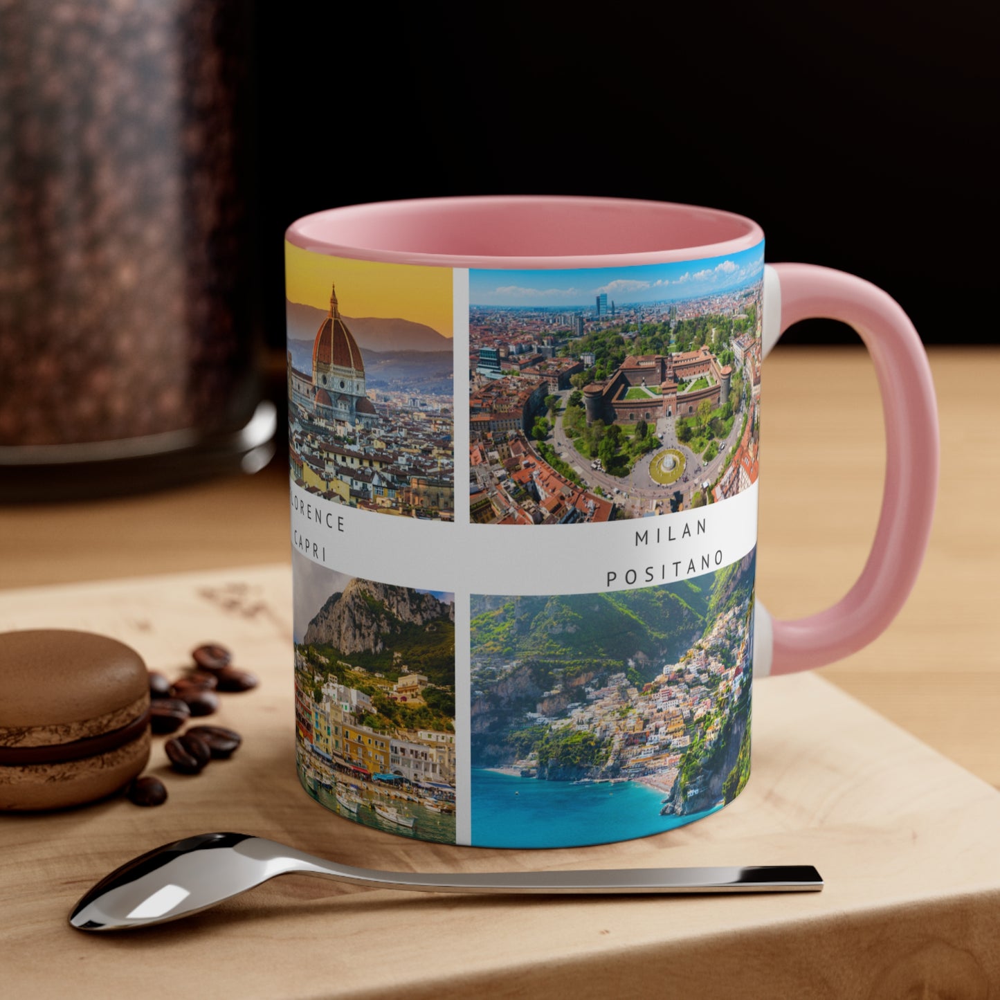 Italy! This Travel Accent Coffee Mug is a part of a Travel Series for you to choose from. 11oz. Great as a gift or get one to enjoy yourself.