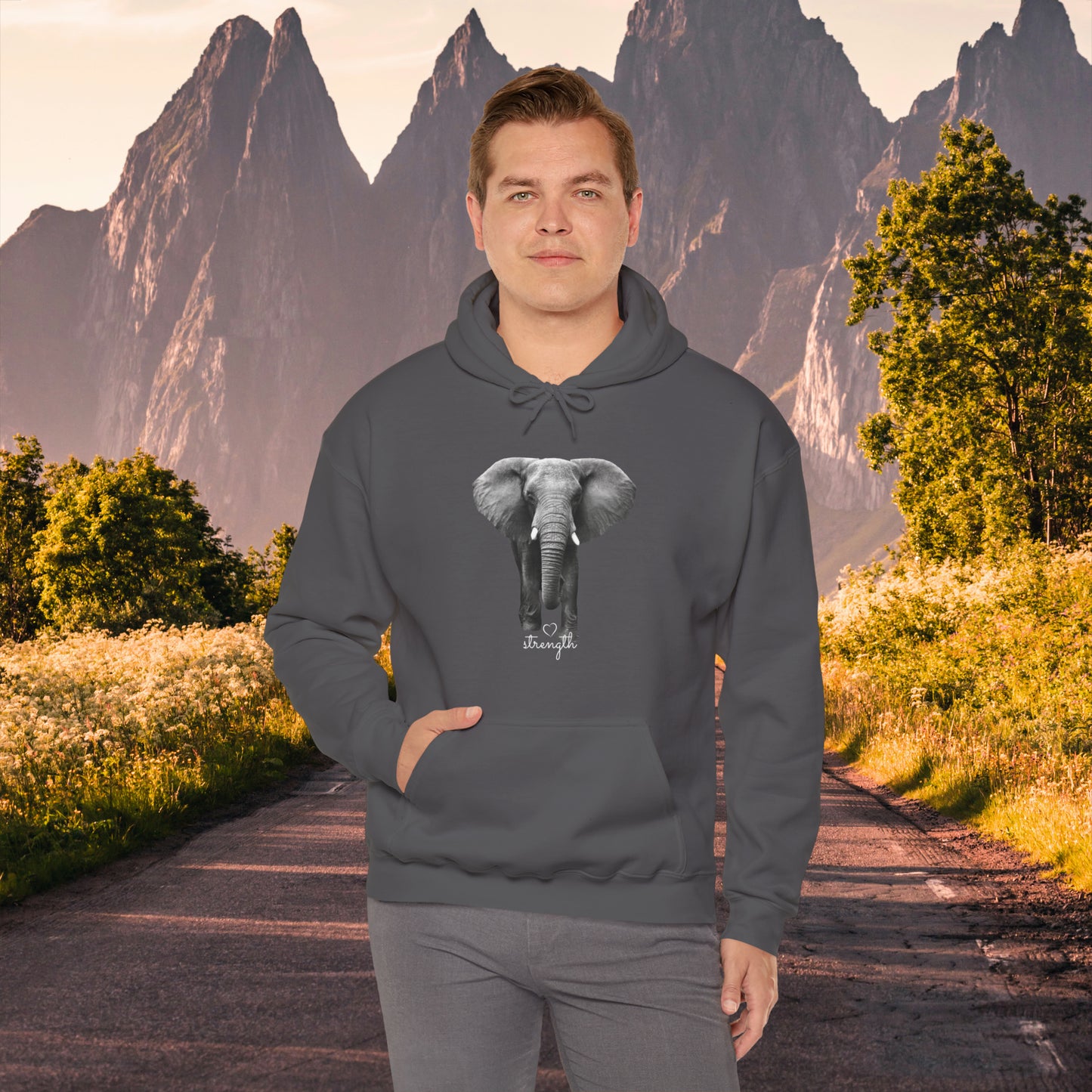Love elephants? Then this Unisex Heavy Blend™ Hooded Sweatshirt is perfect for you!