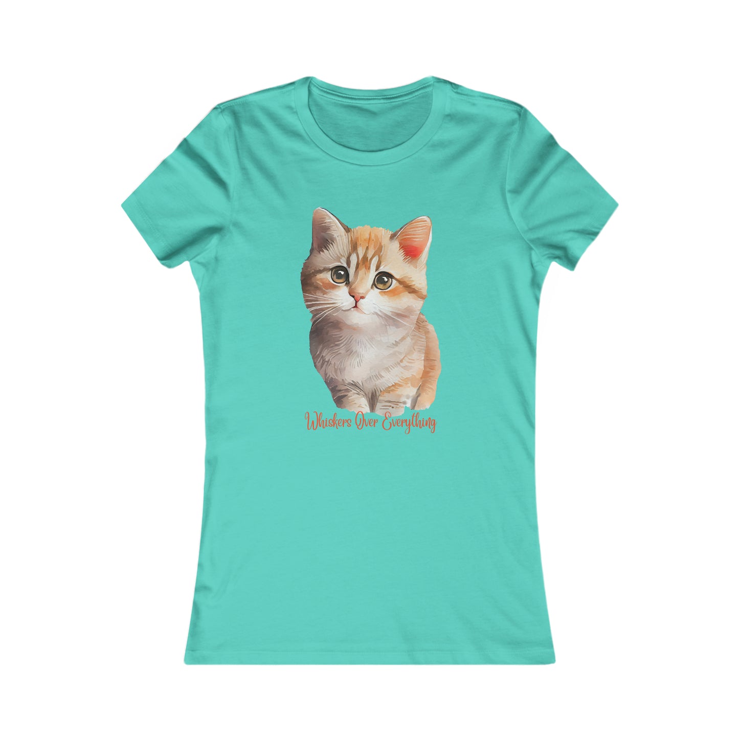 For that cat lover “Whiskers over everything” on this Women's Favorite Tee in several colors for you to choose from. Slim fit so please check the size table.