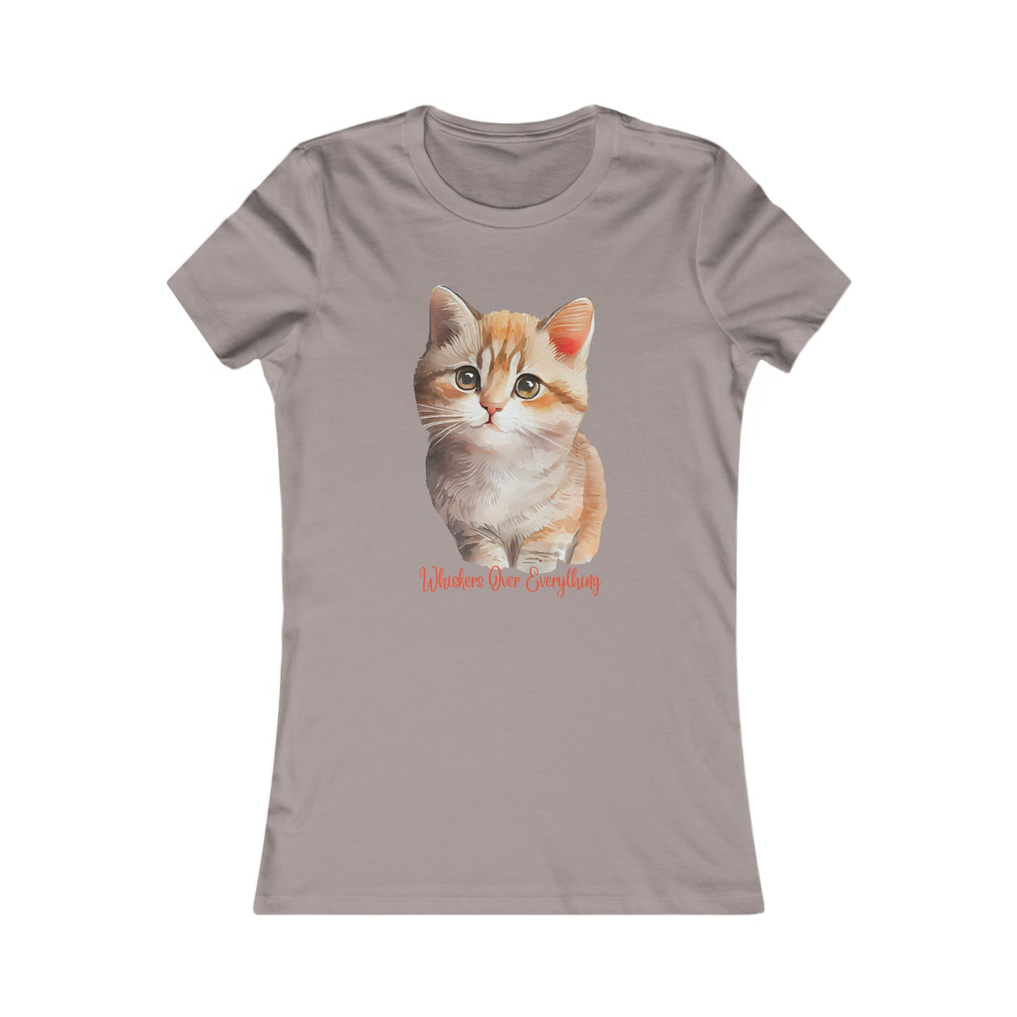 For that cat lover “Whiskers over everything” on this Women's Favorite Tee in several colors for you to choose from. Slim fit so please check the size table.