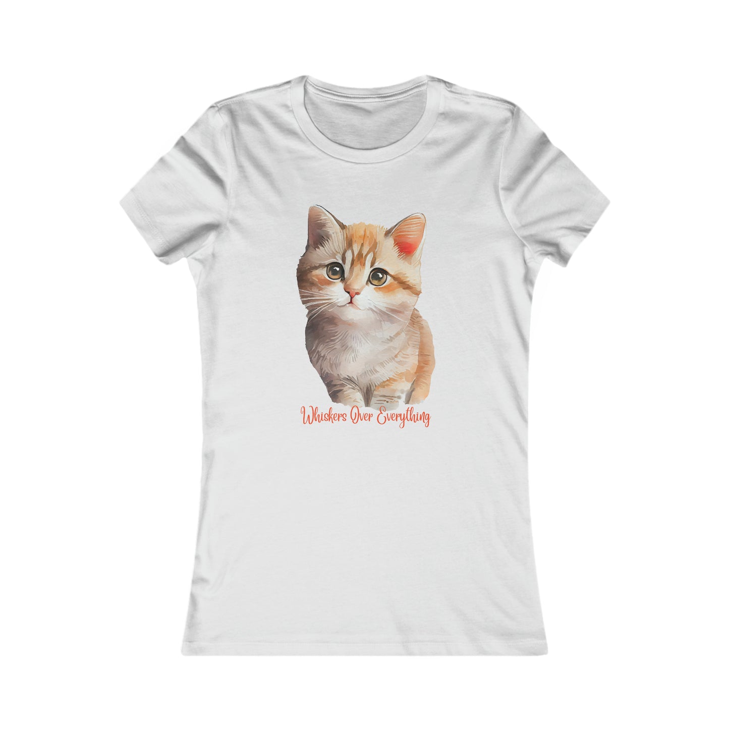 For that cat lover “Whiskers over everything” on this Women's Favorite Tee in several colors for you to choose from. Slim fit so please check the size table.