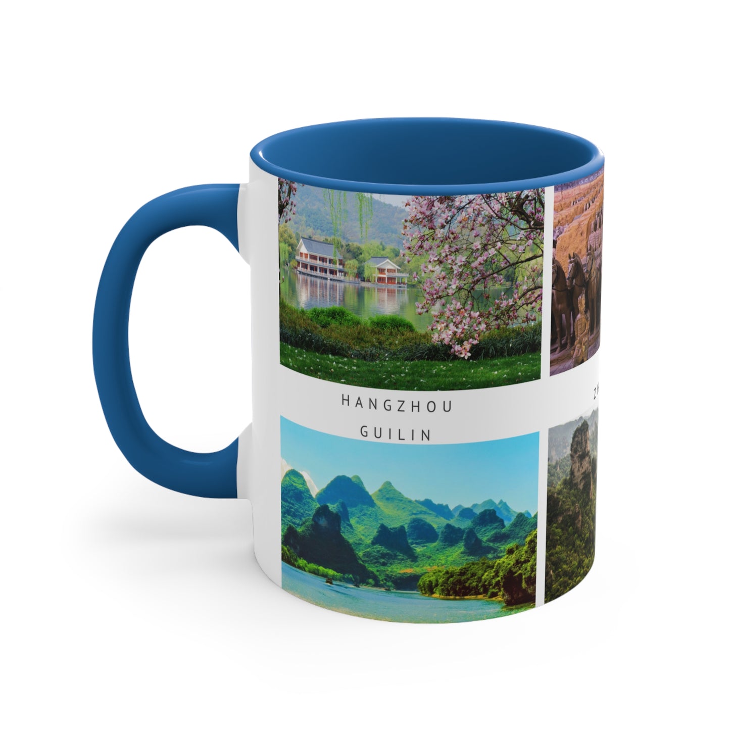 China! This Travel Accent Coffee Mug is a part of a Travel Series for you to choose from. 11oz. Great as a gift or get one to enjoy yourself.