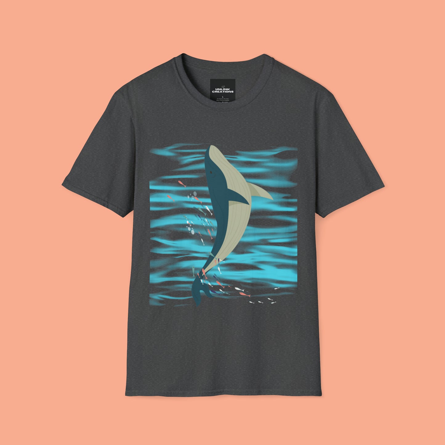 Love whales? Who doesn’t? These magnificent marine mammals are the largest animals to ever exist and some sing beautifully. They inspired this Unisex Softstyle T-Shirt design.