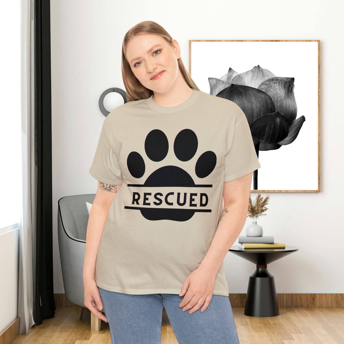 Rescue a furry friend and you will know unconditional love. This Unisex Heavy Cotton Tee is testament to what every dog or cat “rescuer” knows.