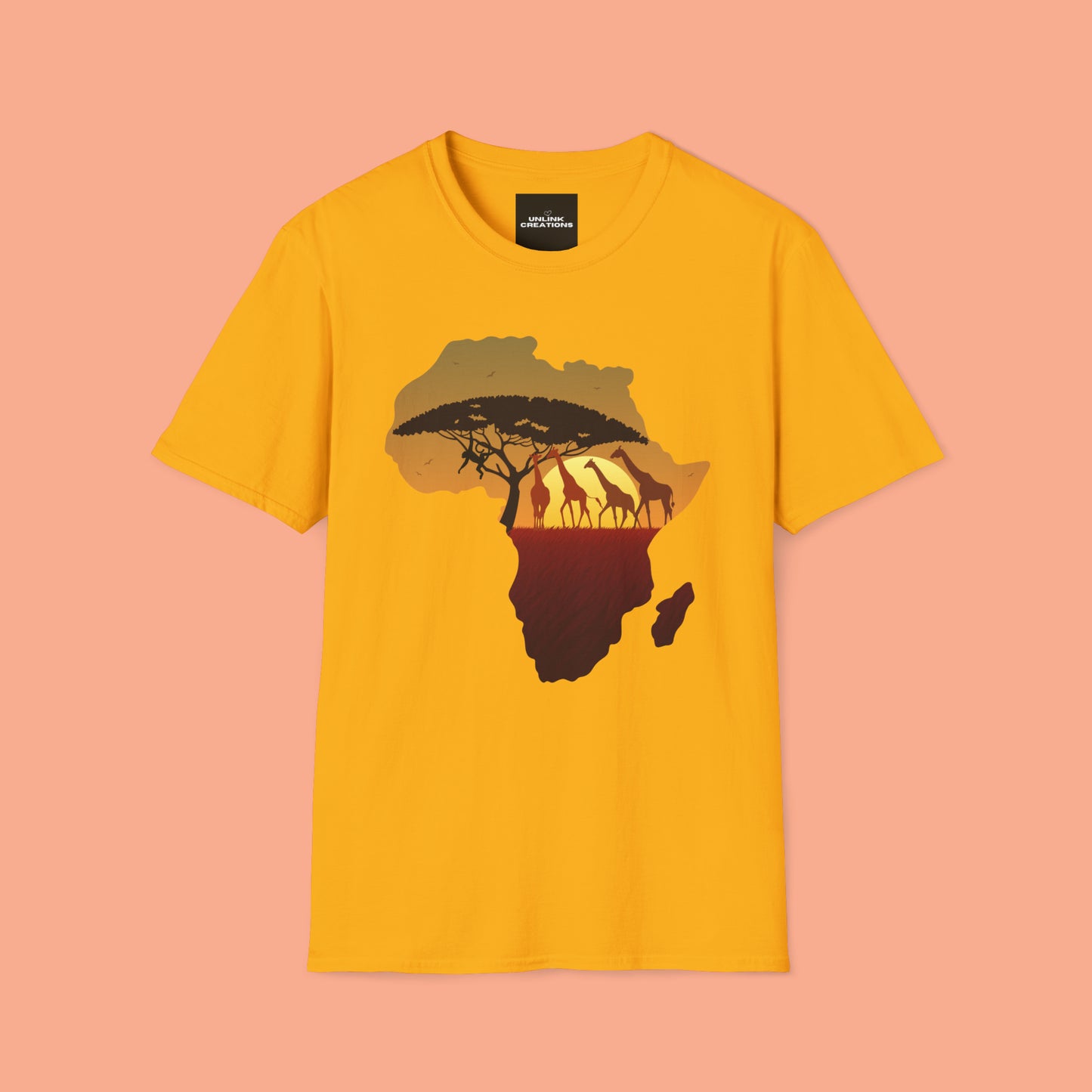 Love Africa? There’s so much to love! Natural beauty, history and peoples inspire the design on this Unisex Softstyle T-Shirt. And yes, giraffes are fantastic too!