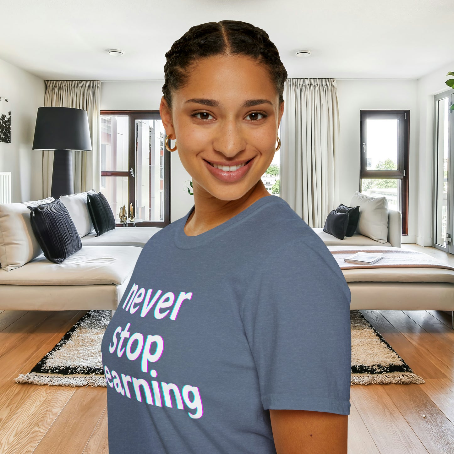 Never stop learning, a sage message this Unisex Softstyle T-Shirt for you.