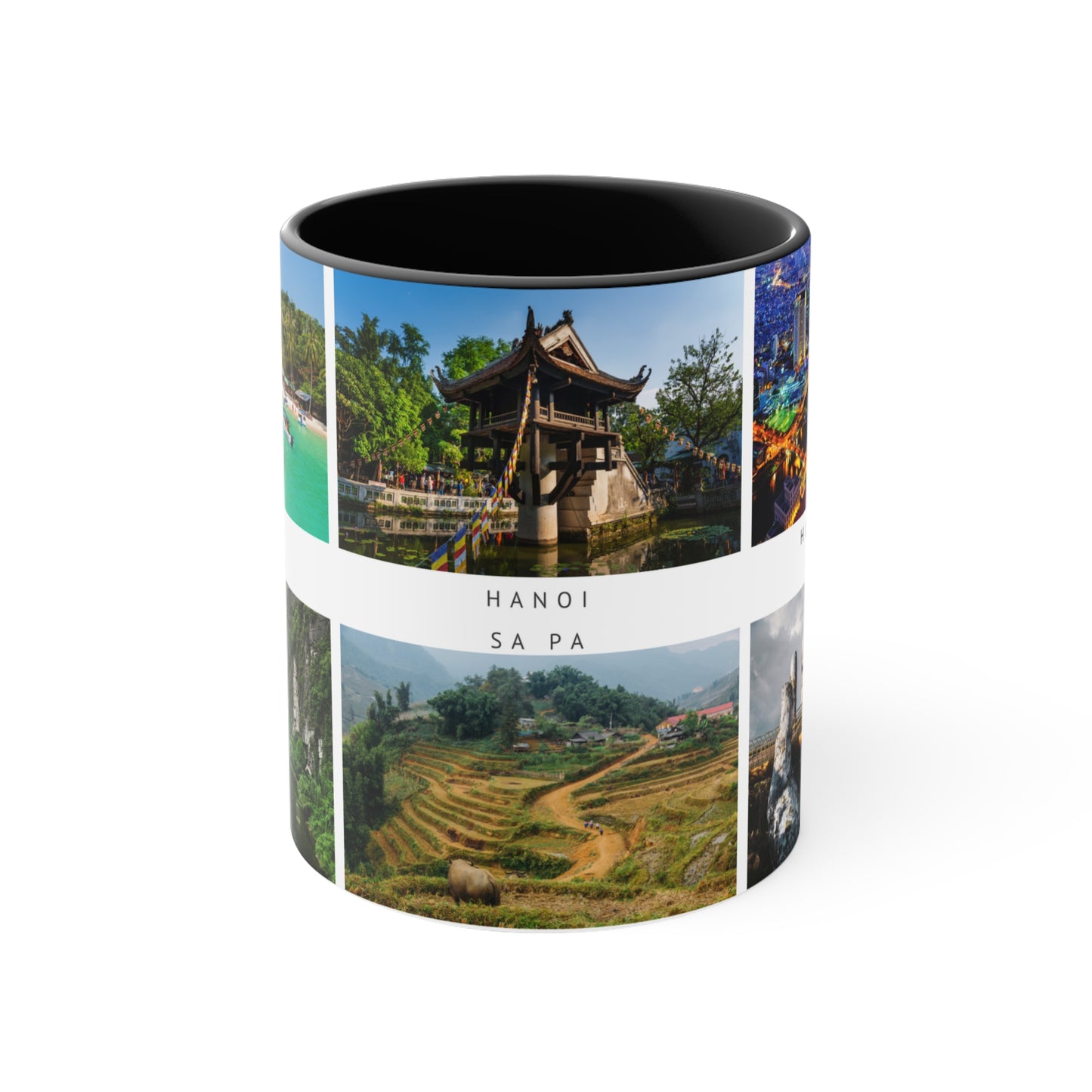 Vietnam! This Travel Accent Coffee Mug is a part of a Travel Series for you to choose from. 11oz. Great as a gift or get one to enjoy yourself.