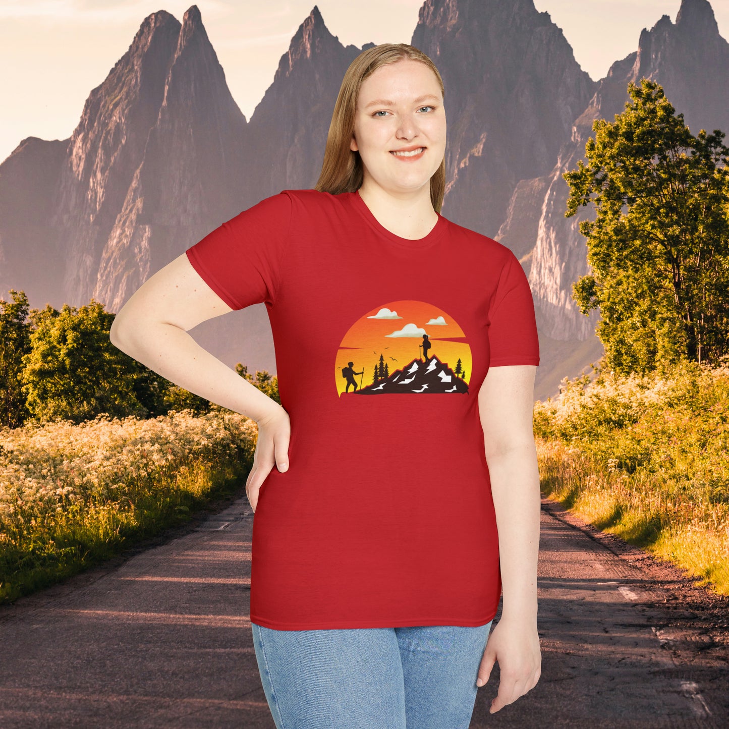 Great shirt for that hiker who just loves to be outdoors to climb mountains or be one with nature on this Unisex Softstyle T-Shirt.