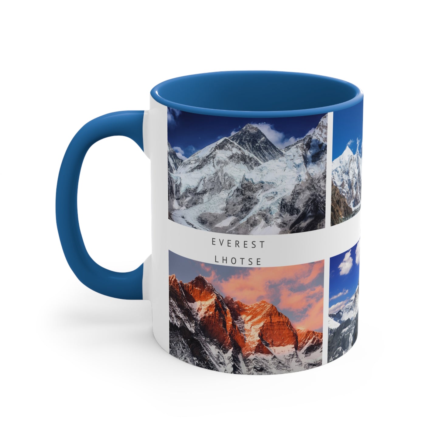 Top 6 tallest peaks in the world for the true Alpinists! This Travel Accent Coffee Mug is a part of a Travel Series for you to choose from. 11oz. Great as a gift or get one to enjoy yourself.
