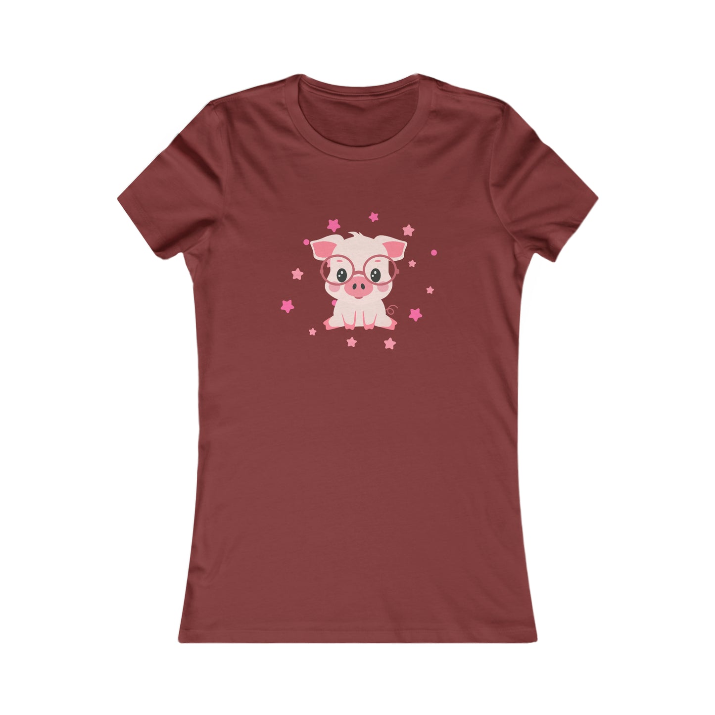 A very cute little pig is the center of this Women's Favorite Tee design. Slim fit so please check the size table.