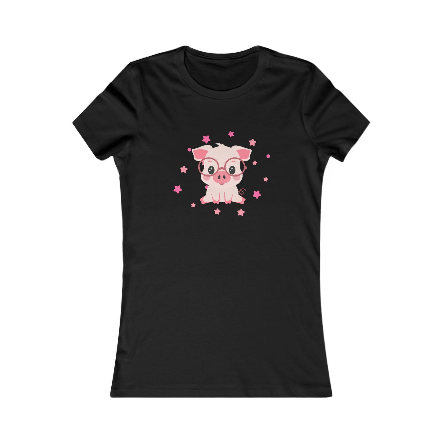 A very cute little pig is the center of this Women's Favorite Tee design. Slim fit so please check the size table.