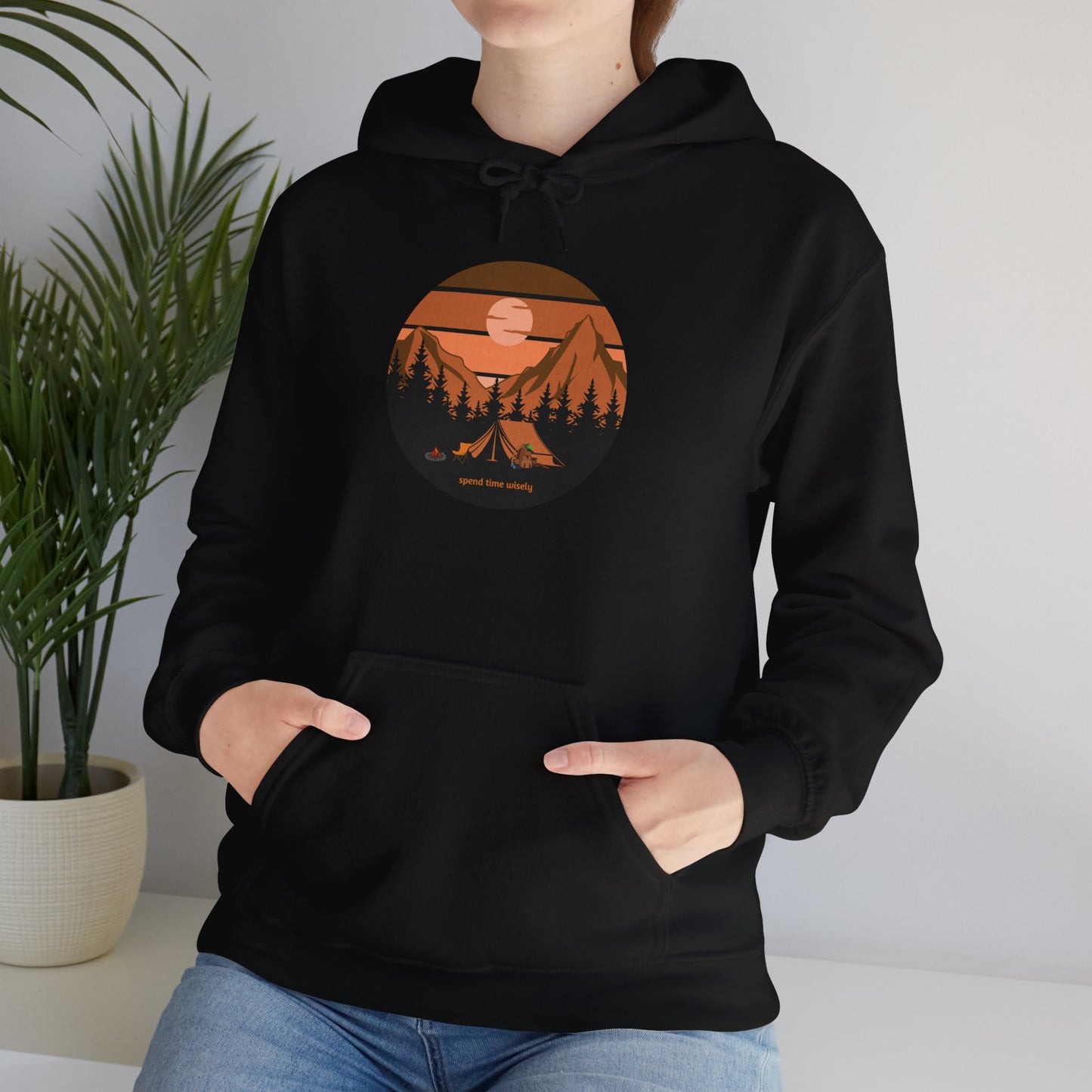 Mountain Camping Unisex Hoodie - Spend time wisely