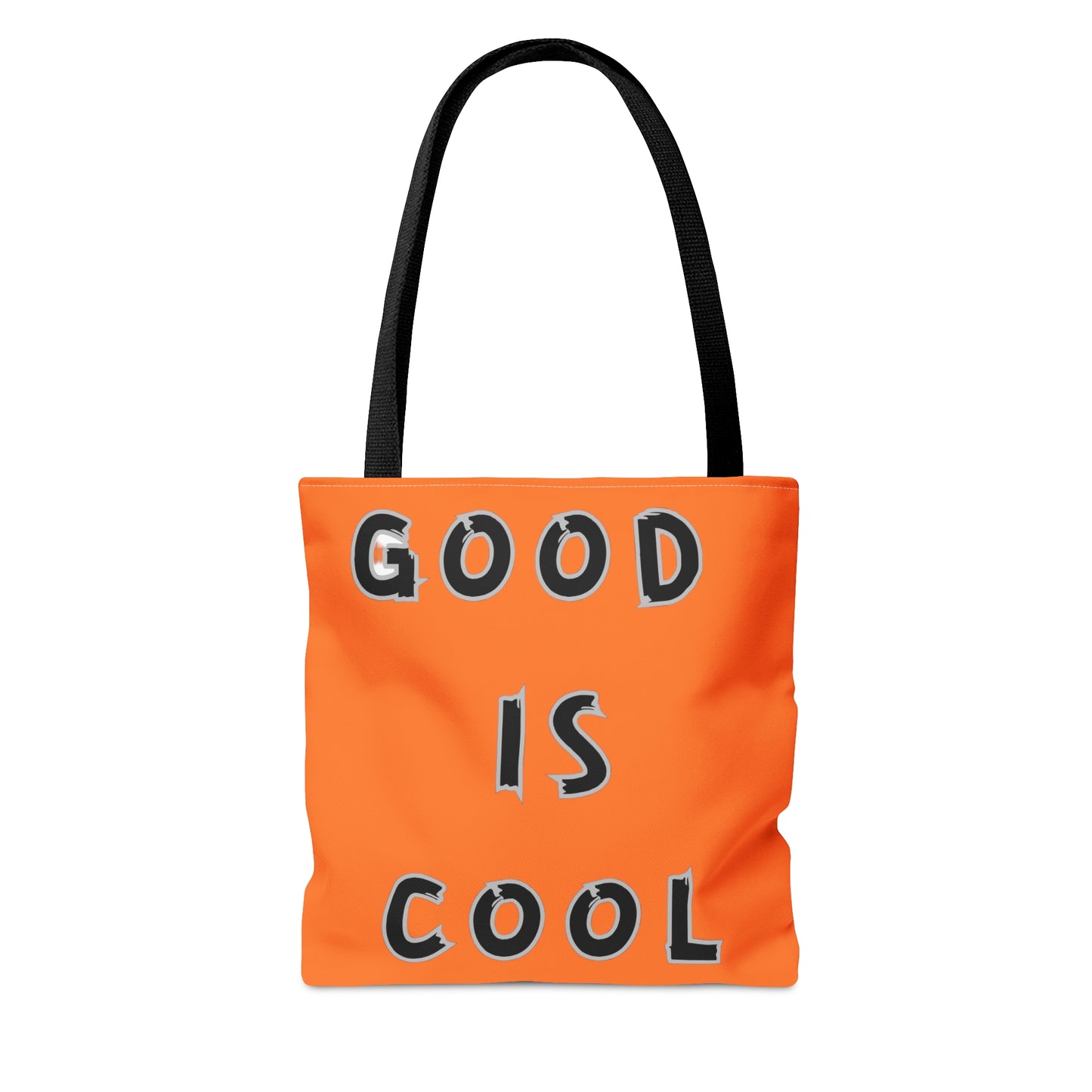 GOOD IS COOL printed on both sides of this tote bag.Let’s celebrate goodness! Come in 3 sizes to meet your needs.