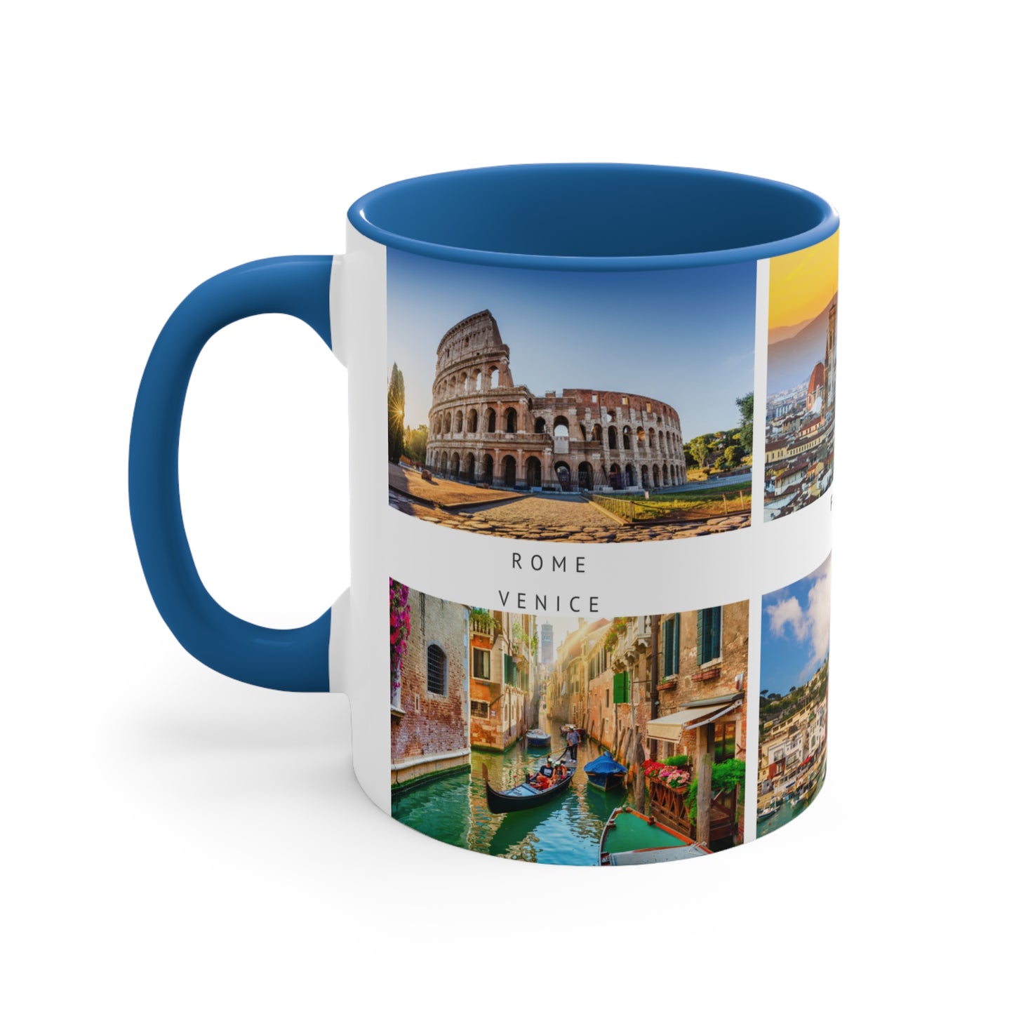 Italy! This Travel Accent Coffee Mug is a part of a Travel Series for you to choose from. 11oz. Great as a gift or get one to enjoy yourself.