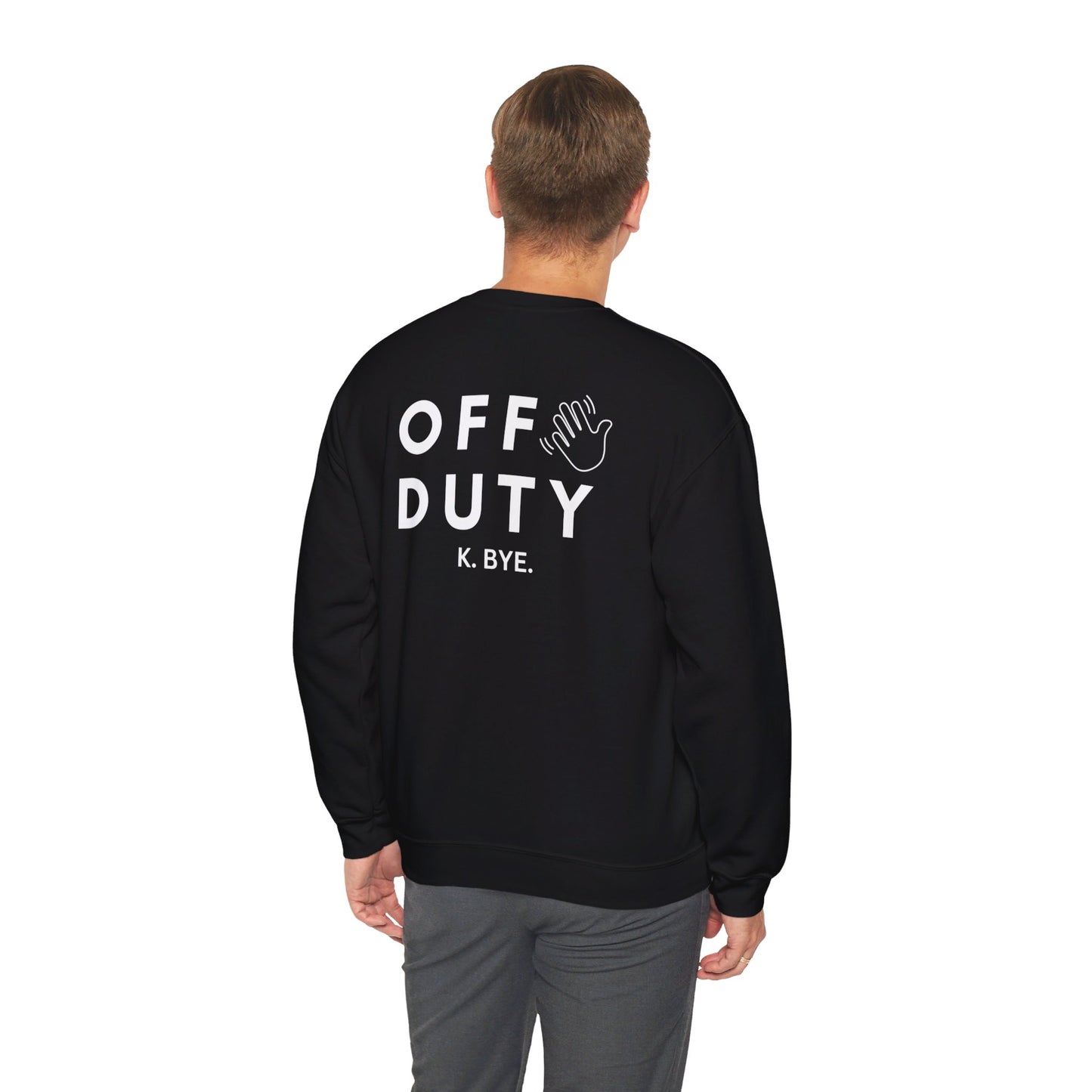 Cozy up with this simple “OFF DUTY” sweatshirt designed by Nurse Angela (my niece). Give the gift of this Unisex Heavy Blend™ Crewneck Sweatshirt or get one for yourself.