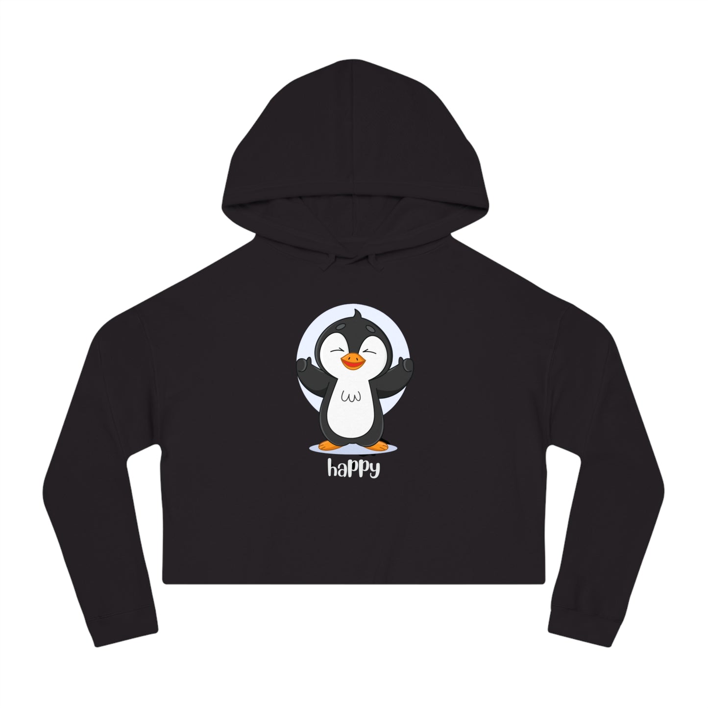 Happy penguin on this simple and stylish Women’s Cropped Hooded Sweatshirt for your enjoyment.